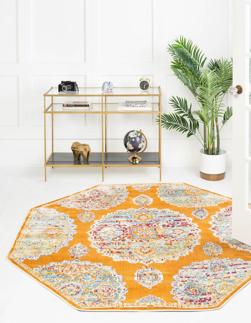 Arcadia Rugs Collection Area Rug - Atlantis (Orange) Octagon Orange lifestyle 28