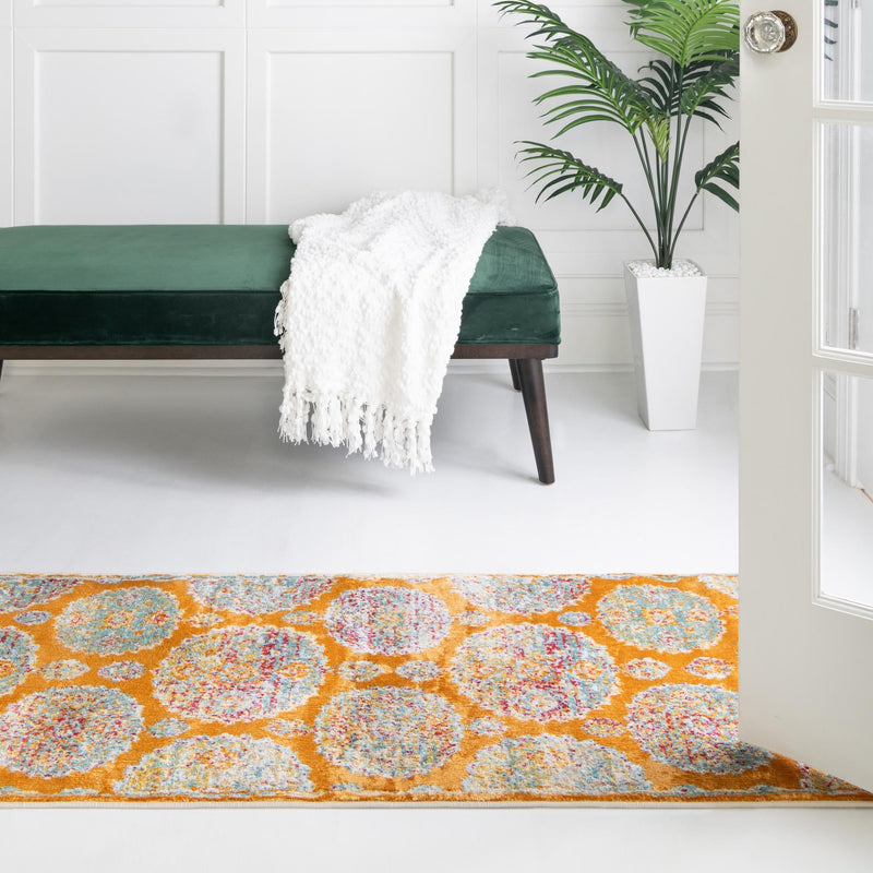 Arcadia Rugs Collection Area Rug - Atlantis (Orange) Runner Orange lifestyle 87
