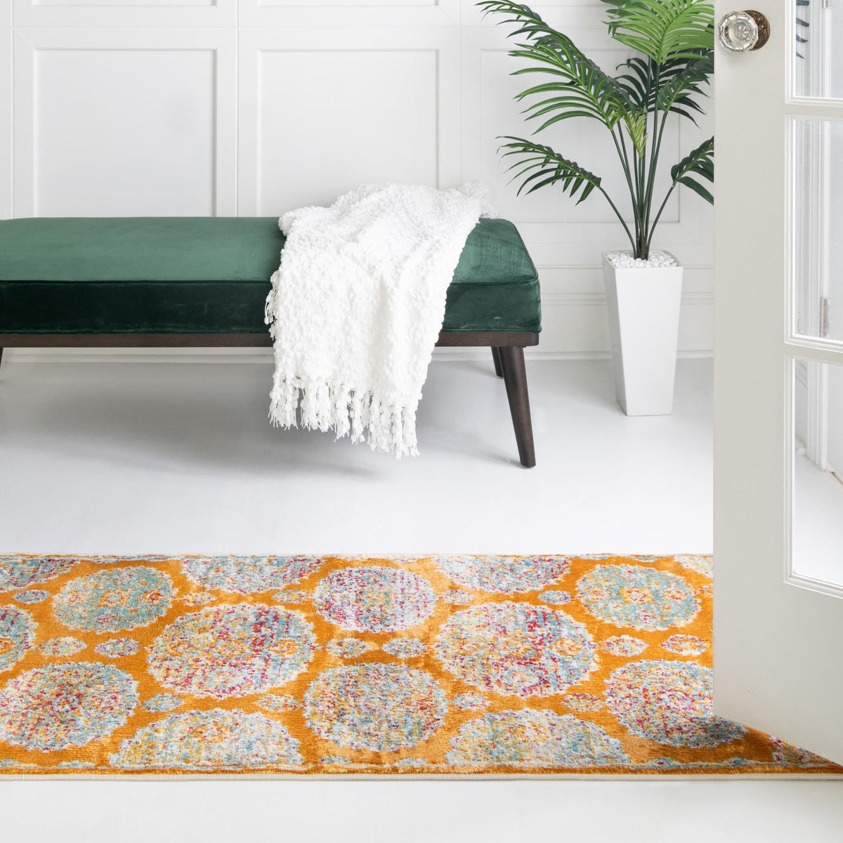 Arcadia Rugs Collection Area Rug - Atlantis (Orange) Runner Orange lifestyle 87