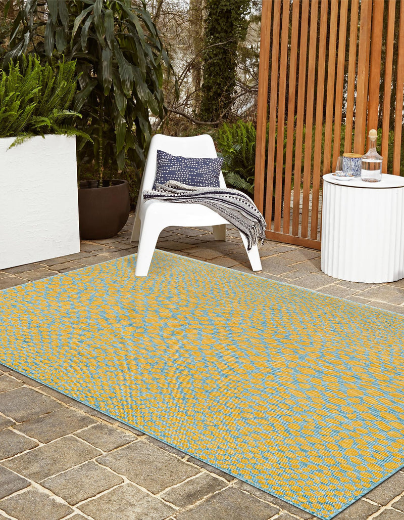 Urban Oasis Rugs Collection Area Rug - Terrace (Yellow and Aqua) Rectangle Yellow and Aqua lifestyle 2