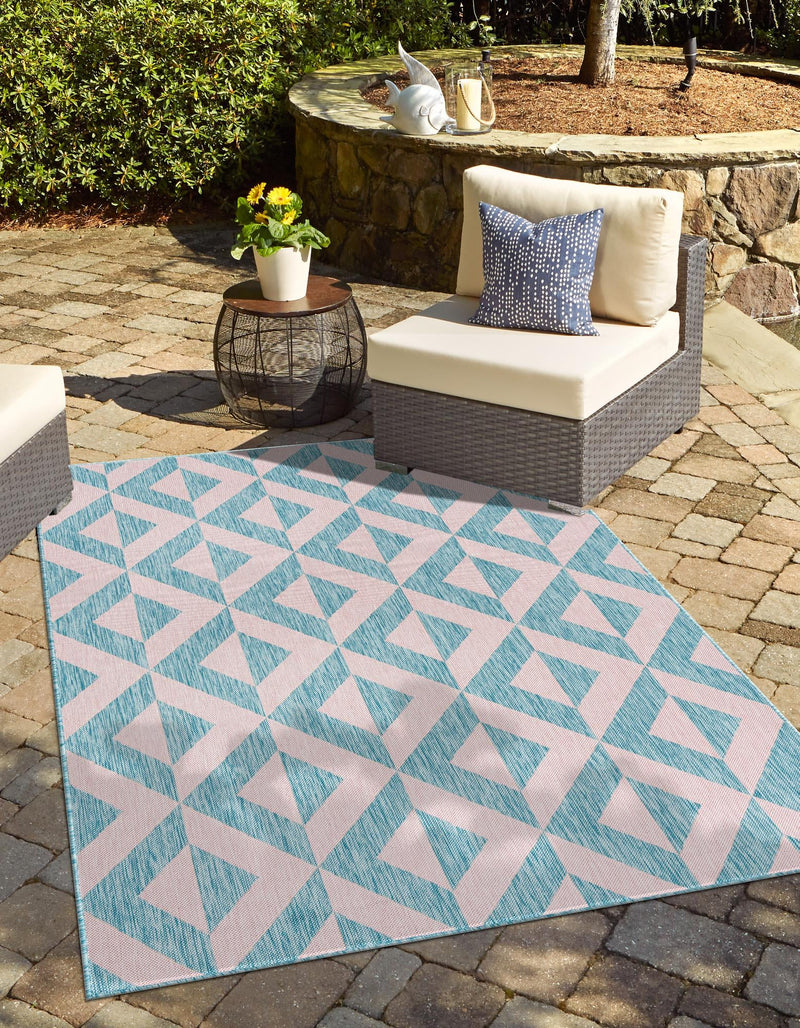 Urban Oasis Rugs Collection Area Rug - Highrise (Pink and Aqua) Rectangle Pink and Aqua lifestyle 0