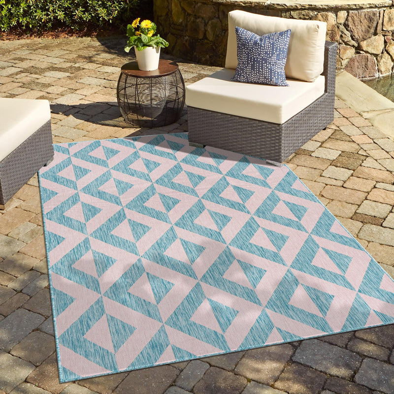 Urban Oasis Rugs Collection Area Rug - Highrise (Pink and Aqua) Rectangle Pink and Aqua lifestyle 13