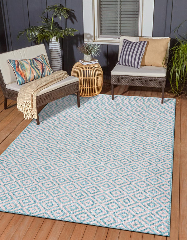 Urban Oasis Rugs Collection Area Rug - Rooftop (Pink and Aqua) Rectangle Pink and Aqua lifestyle 0