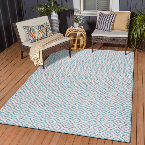 Urban Oasis Rugs Collection Area Rug - Rooftop (Pink and Aqua) Rectangle Pink and Aqua lifestyle 13