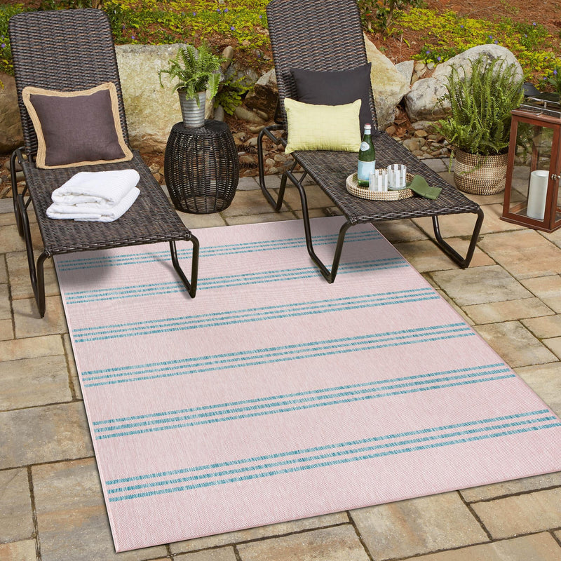 Urban Oasis Rugs Collection Area Rug - District (Pink and Aqua) Rectangle Pink and Aqua lifestyle 3