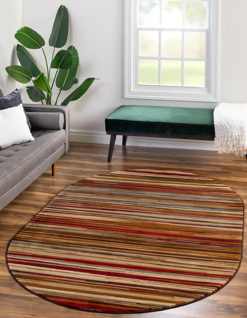 Bistro Lounge Collection Area Rug - Americano Oval Beige lifestyle 30