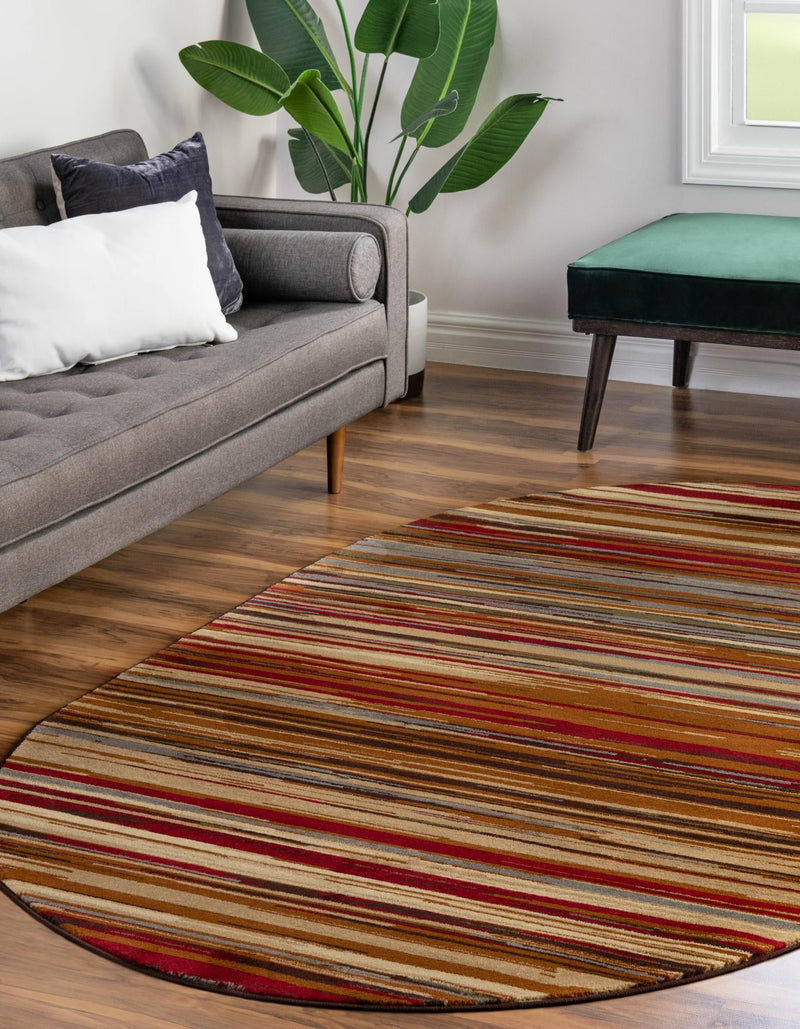 Bistro Lounge Collection Area Rug - Americano Oval Beige lifestyle 36