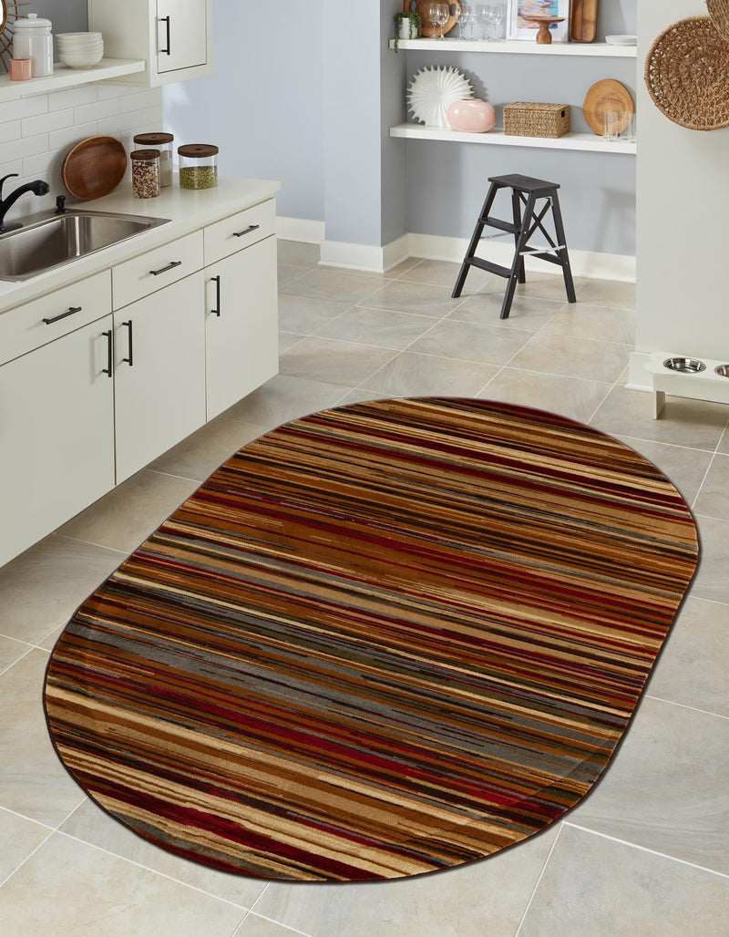 Bistro Lounge Collection Area Rug - Americano Oval Beige lifestyle 42