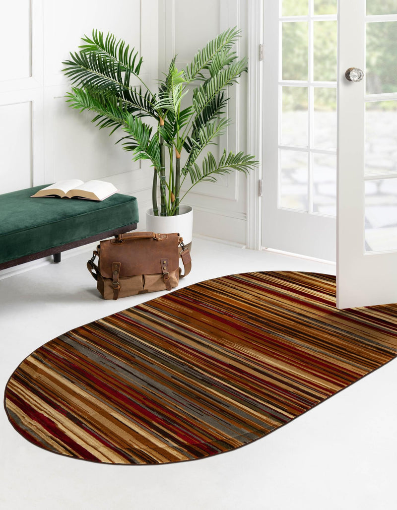 Bistro Lounge Collection Area Rug - Americano Oval Beige lifestyle 47