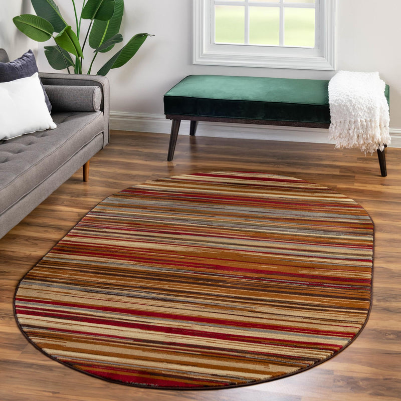 Bistro Lounge Collection Area Rug - Americano Oval Beige lifestyle 111