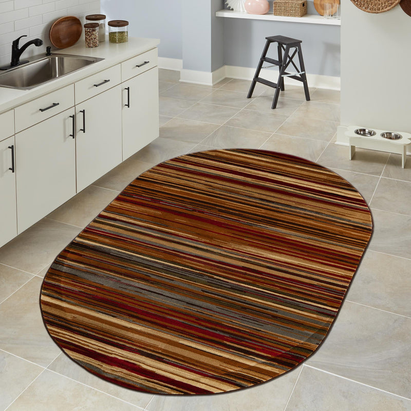 Bistro Lounge Collection Area Rug - Americano Oval Beige lifestyle 120