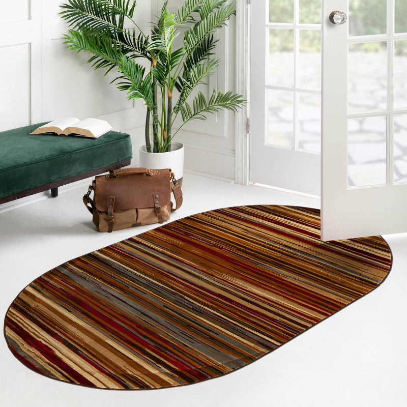 Bistro Lounge Collection Area Rug - Americano Oval Beige lifestyle 125