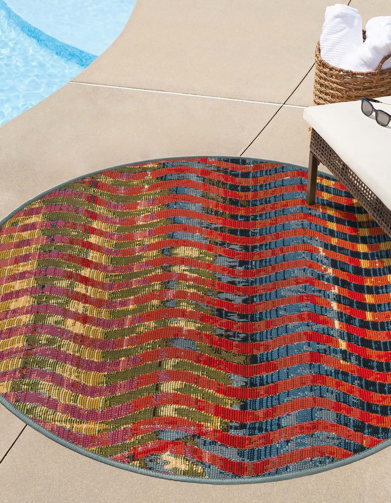 Urban Terrace Collection Area Rug - Walkway Round Multi lifestyle 17