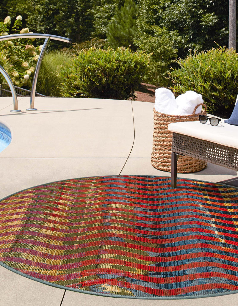 Urban Terrace Collection Area Rug - Walkway Round Multi lifestyle 20