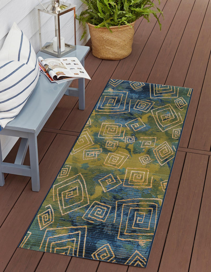 Urban Terrace Collection Area Rug - Quay Runner Blue lifestyle 19