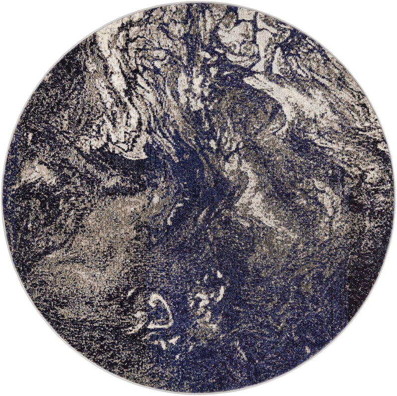 Autumnal Tapestry Collection Area Rug - Slateville Round Gray lifestyle 14