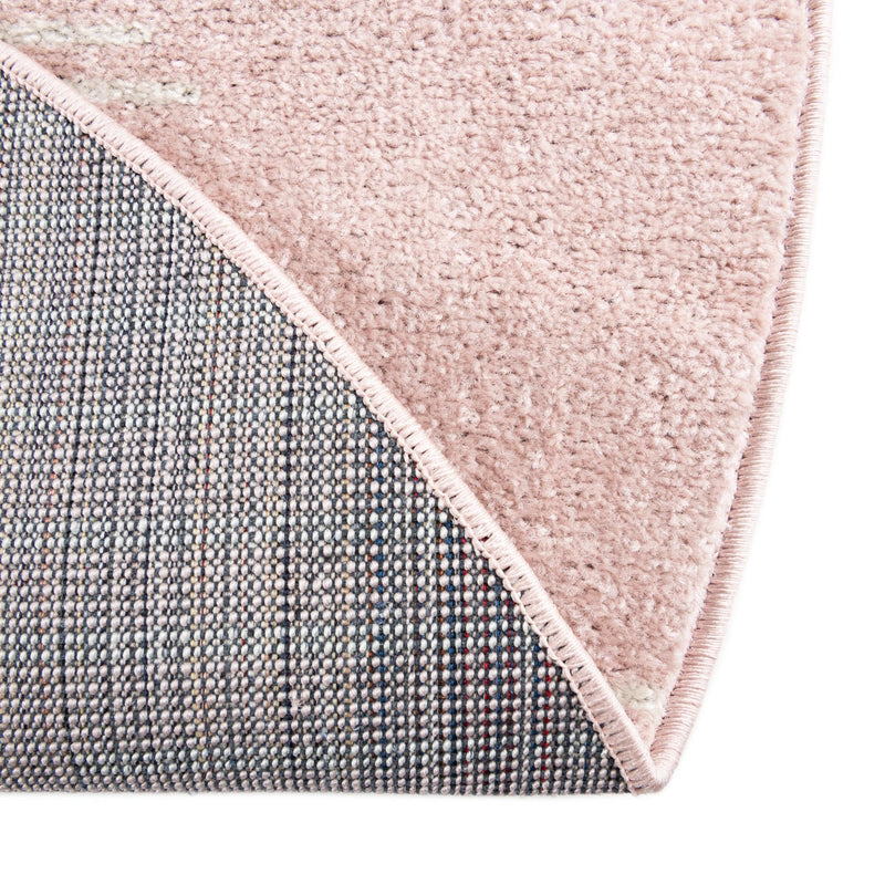 Seychelles Stripes Collection Area Rug - Mahe (Pink) Round Pink lifestyle 8