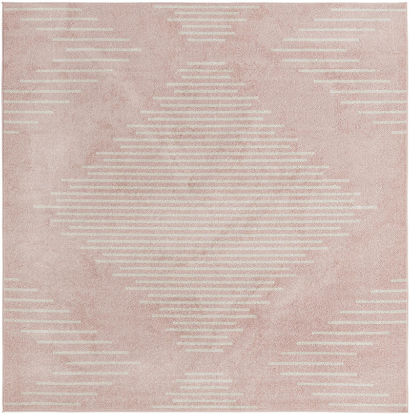Seychelles Stripes Collection Area Rug - Mahe (Pink) Square Pink Main