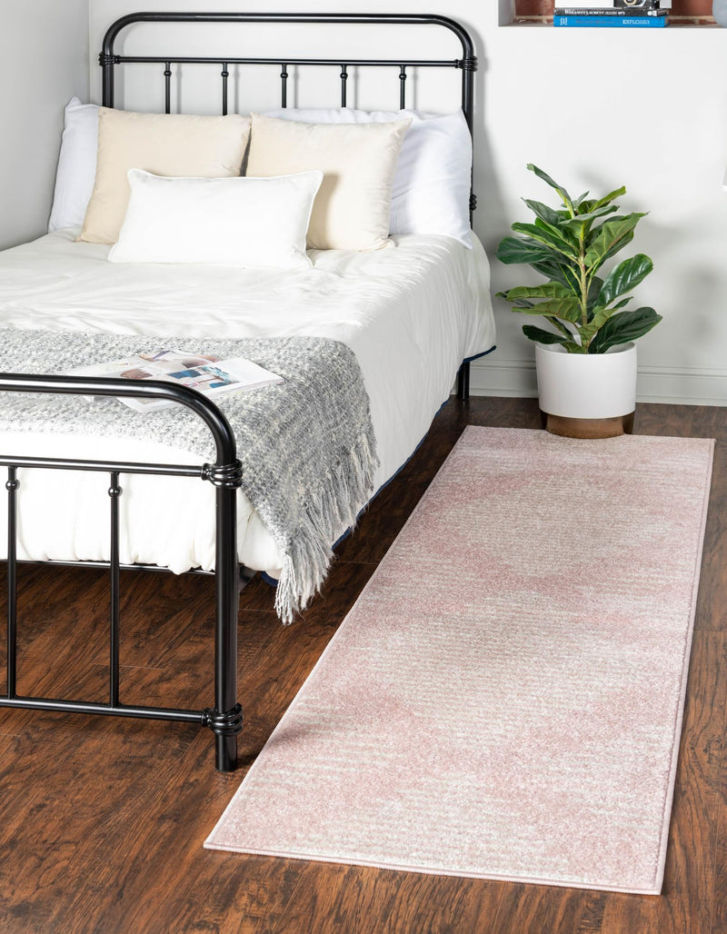 Seychelles Stripes Collection Area Rug - Mahe (Pink) Runner Pink lifestyle 0
