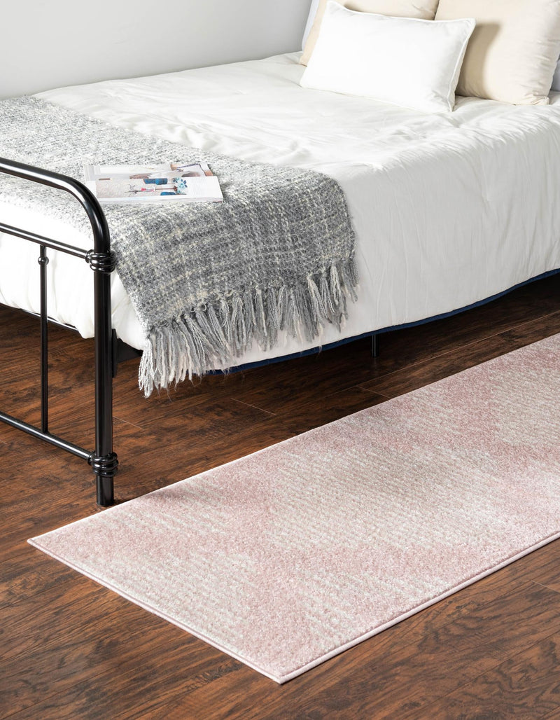Seychelles Stripes Collection Area Rug - Mahe (Pink) Runner Pink lifestyle 2