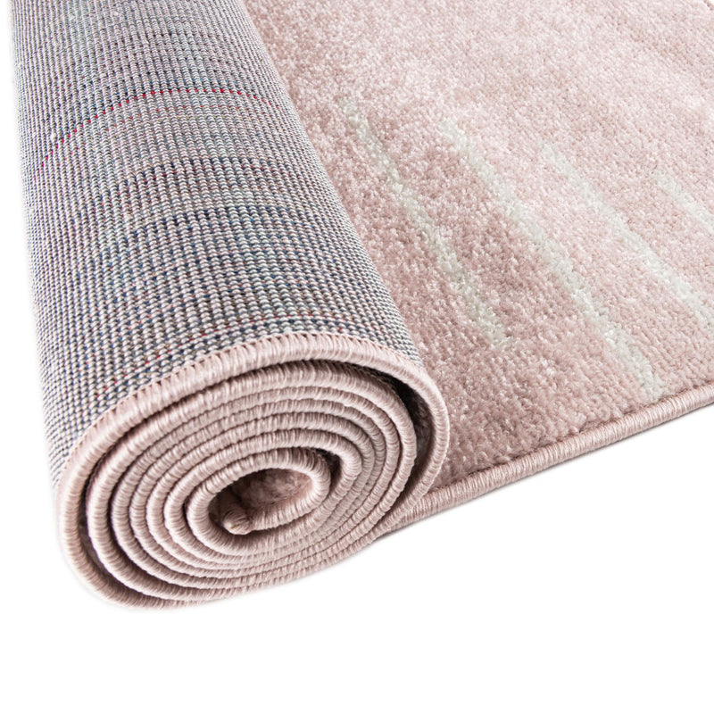 Seychelles Stripes Collection Area Rug - Mahe (Pink) Runner Pink lifestyle 11