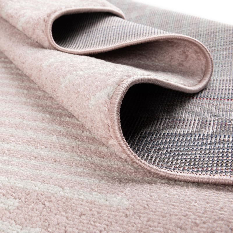 Seychelles Stripes Collection Area Rug - Mahe (Pink) Runner Pink lifestyle 12