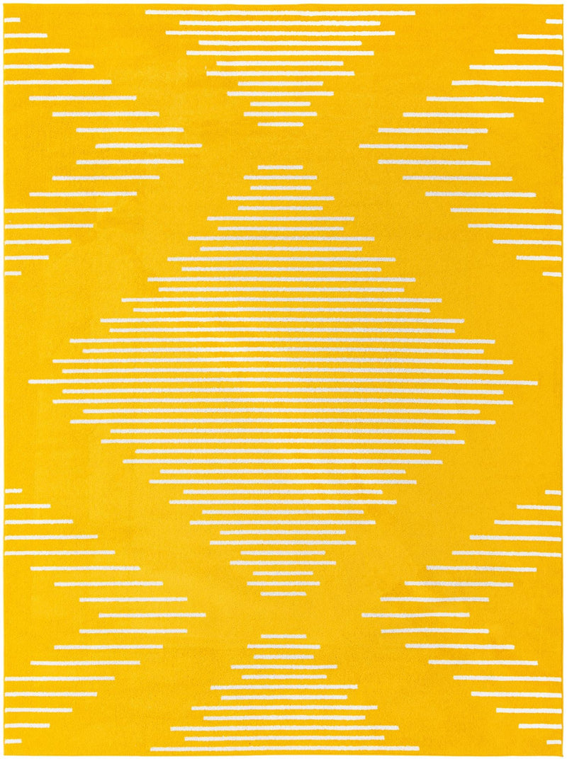Seychelles Stripes Collection Area Rug - Mahe (Yellow) Rectangle Yellow Main