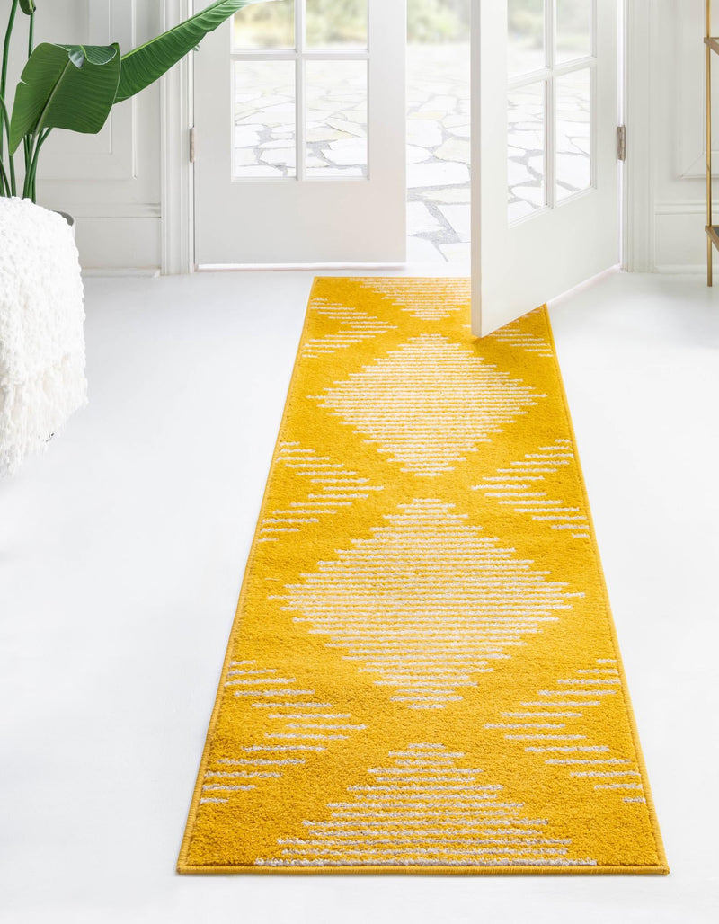 Seychelles Stripes Collection Area Rug - Mahe (Yellow) Runner Yellow lifestyle 0