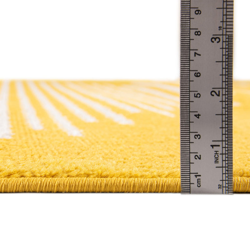 Seychelles Stripes Collection Area Rug - Mahe (Yellow) Runner Yellow lifestyle 8