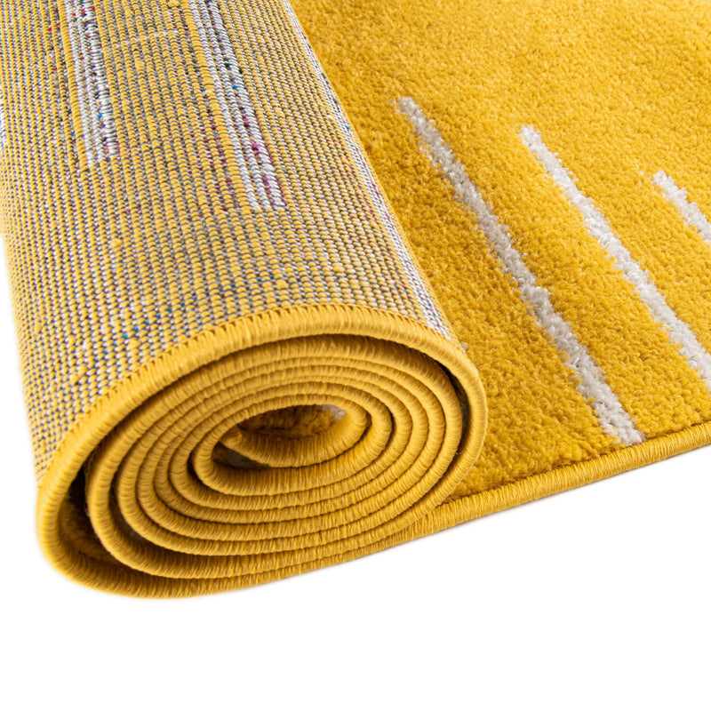 Seychelles Stripes Collection Area Rug - Mahe (Yellow) Runner Yellow lifestyle 15