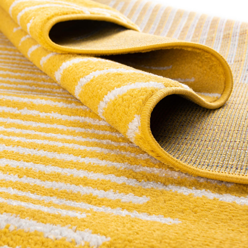 Seychelles Stripes Collection Area Rug - Mahe (Yellow) Runner Yellow lifestyle 16