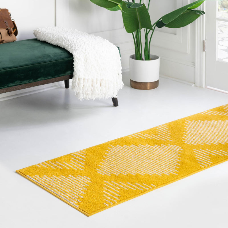 Seychelles Stripes Collection Area Rug - Mahe (Yellow) Runner Yellow lifestyle 19