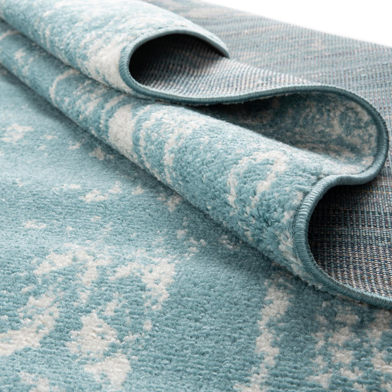 Brighton Stripes Collection Area Rug - Sussex (Light Blue) Rectangle Light Blue lifestyle 11