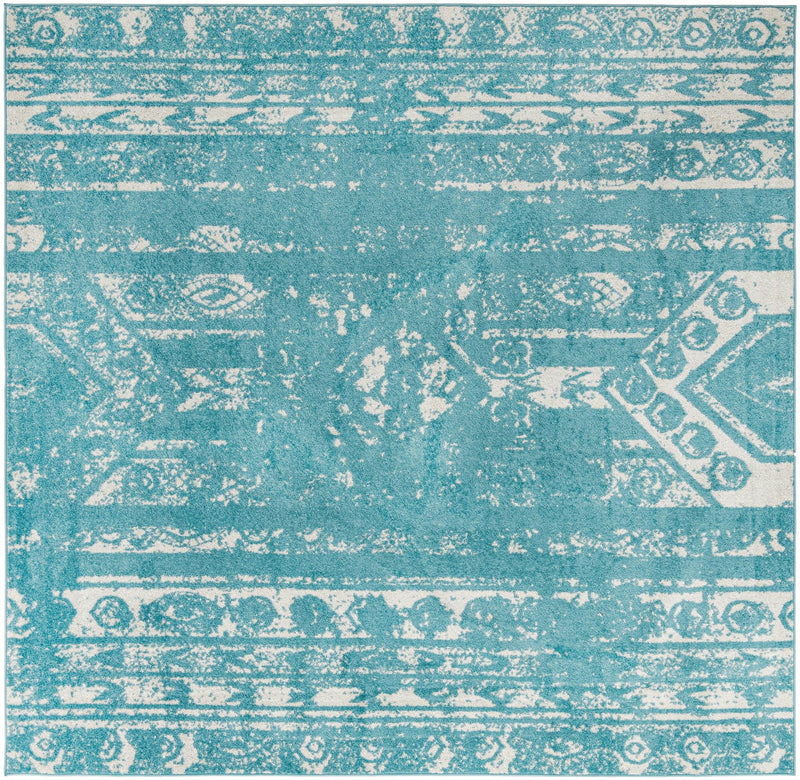 Brighton Stripes Collection Area Rug - Sussex (Light Blue) Square Light Blue Main