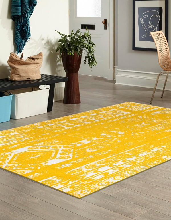 Brighton Stripes Collection Area Rug - Sussex (Yellow) Rectangle Yellow lifestyle 2
