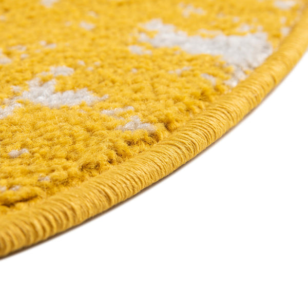 Brighton Stripes Collection Area Rug - Sussex (Yellow) Round Yellow lifestyle 5