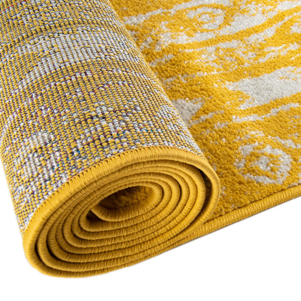 Brighton Stripes Collection Area Rug - Sussex (Yellow) Square Yellow lifestyle 10