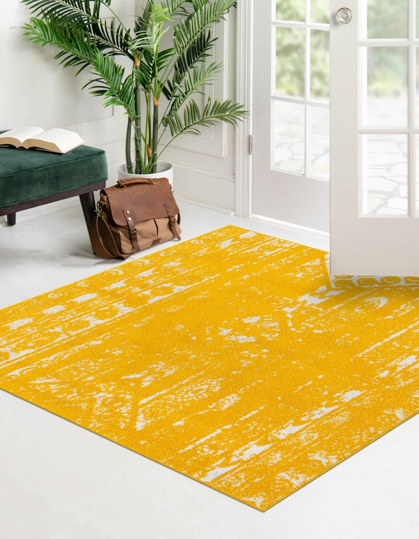 Brighton Stripes Collection Area Rug - Sussex (Yellow) Square Yellow lifestyle 2