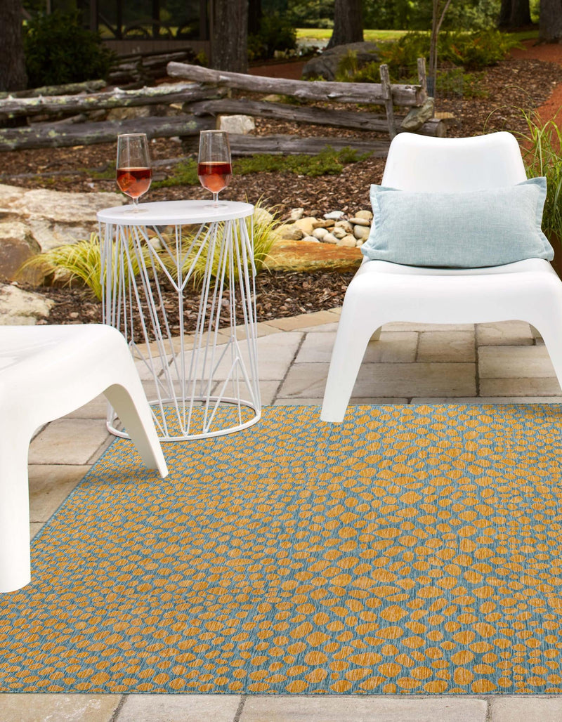 Urban Oasis Rugs Collection Area Rug - Terrace (Yellow and Aqua) Square Yellow and Aqua lifestyle 2