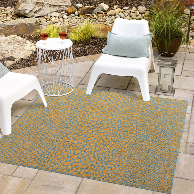 Urban Oasis Rugs Collection Area Rug - Terrace (Yellow and Aqua) Square Yellow and Aqua lifestyle 13