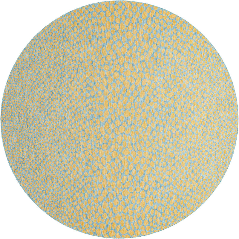 Urban Oasis Rugs Collection Area Rug - Terrace (Yellow and Aqua) Round Yellow and Aqua Main