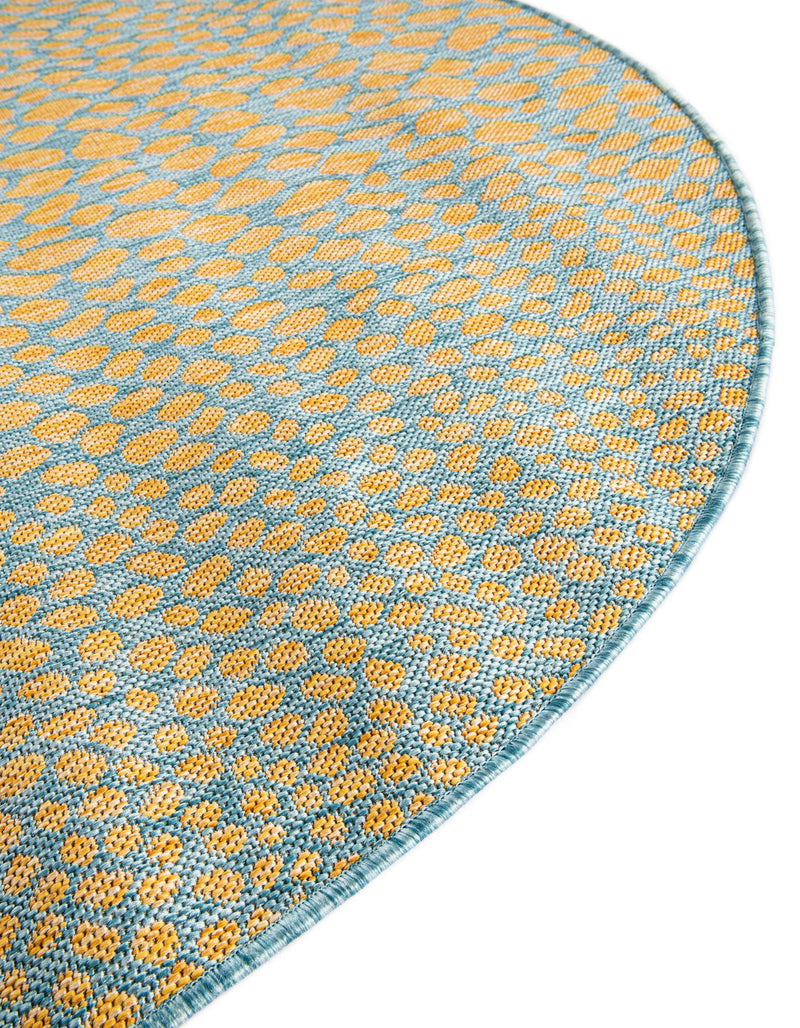 Urban Oasis Rugs Collection Area Rug - Terrace (Yellow and Aqua) Round Yellow and Aqua lifestyle 7