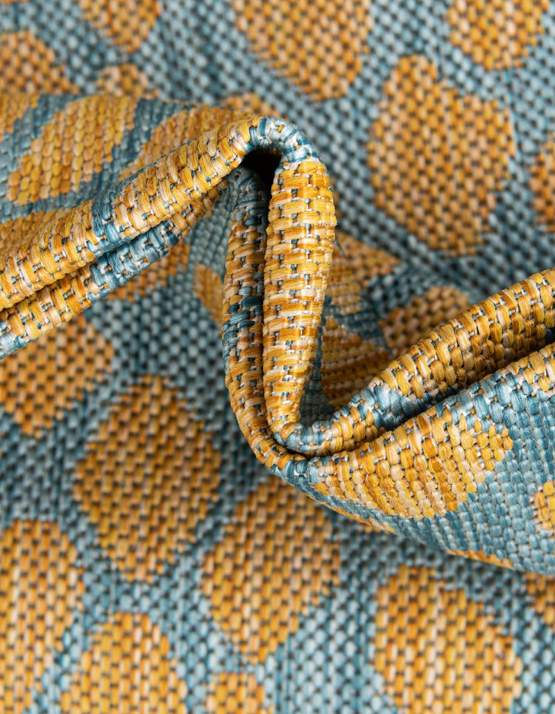 Urban Oasis Rugs Collection Area Rug - Terrace (Yellow and Aqua) Round Yellow and Aqua lifestyle 8