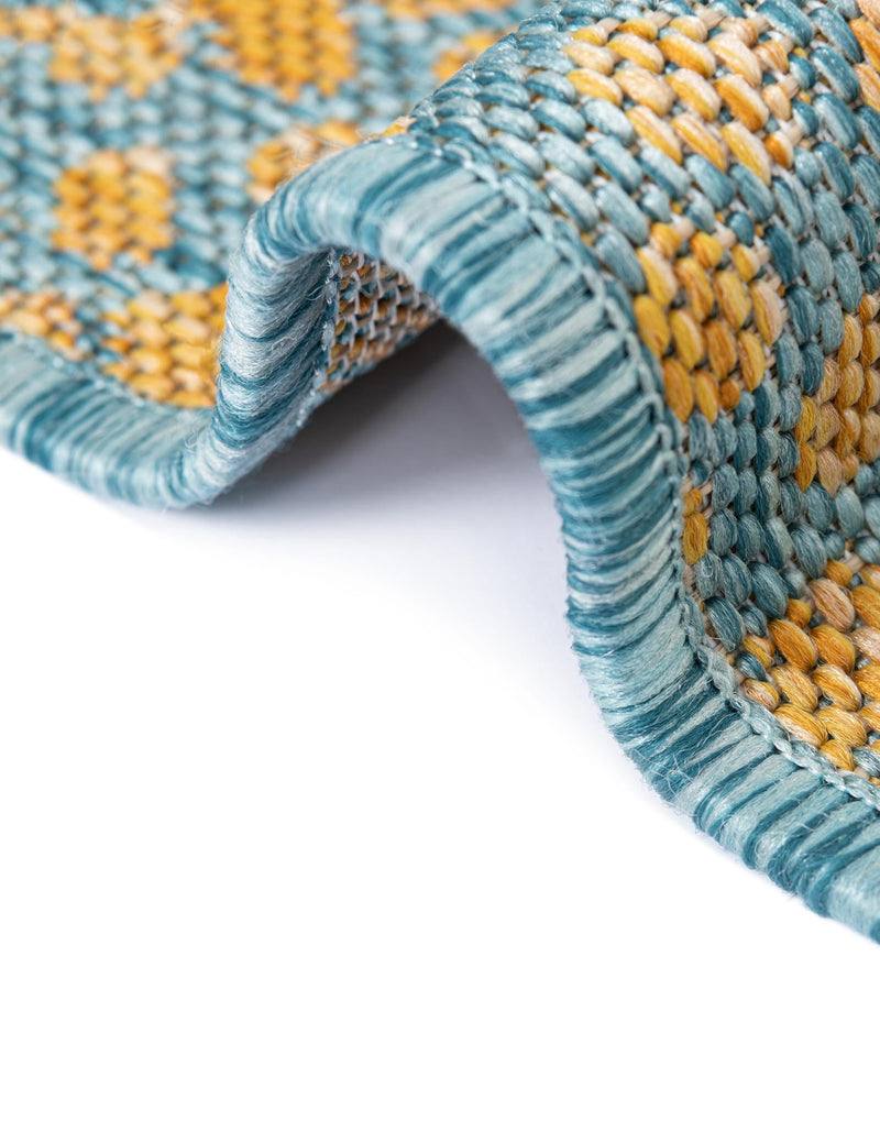 Urban Oasis Rugs Collection Area Rug - Terrace (Yellow and Aqua) Round Yellow and Aqua lifestyle 11