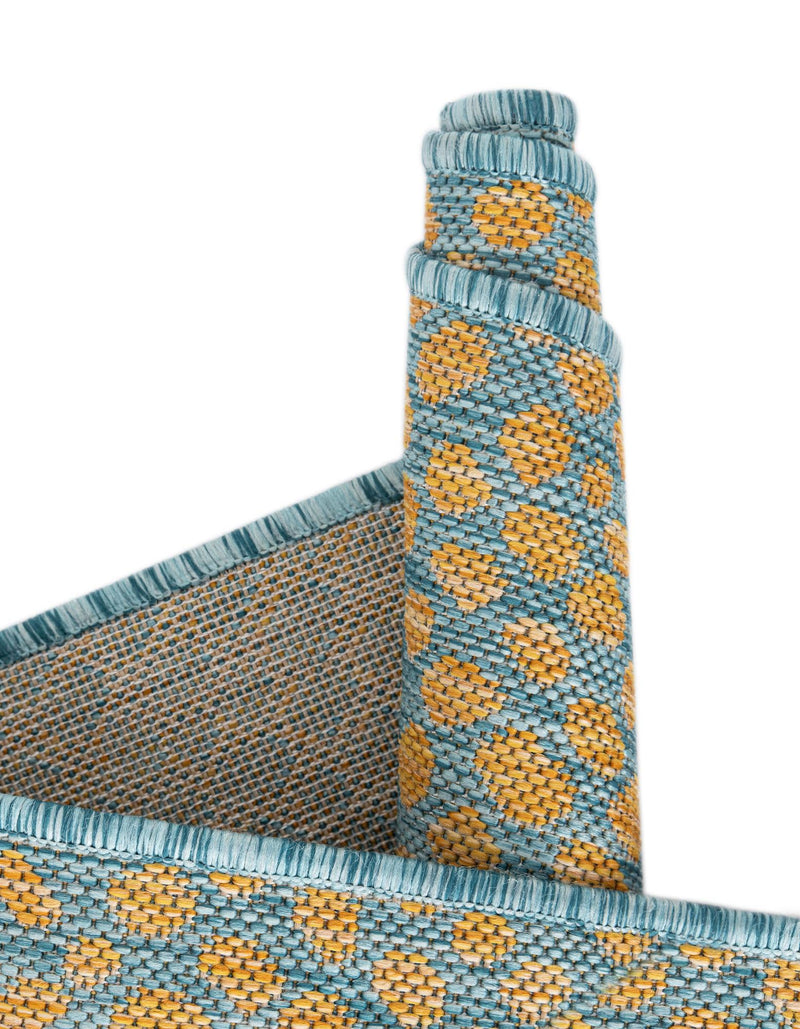 Urban Oasis Rugs Collection Area Rug - Terrace (Yellow and Aqua) Round Yellow and Aqua lifestyle 13
