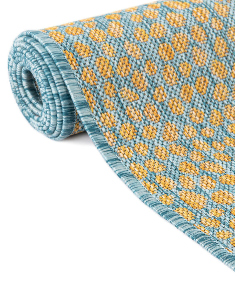 Urban Oasis Rugs Collection Area Rug - Terrace (Yellow and Aqua) Round Yellow and Aqua lifestyle 15