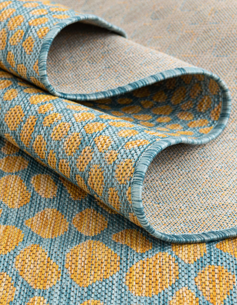 Urban Oasis Rugs Collection Area Rug - Terrace (Yellow and Aqua) Round Yellow and Aqua lifestyle 17