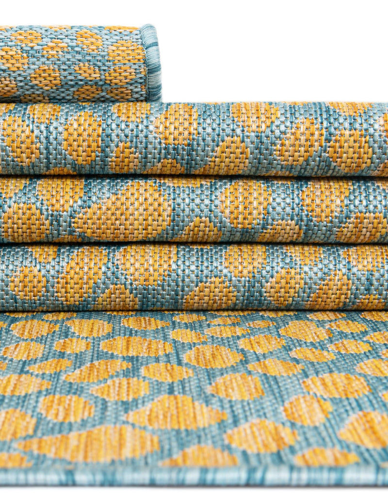 Urban Oasis Rugs Collection Area Rug - Terrace (Yellow and Aqua) Round Yellow and Aqua lifestyle 19