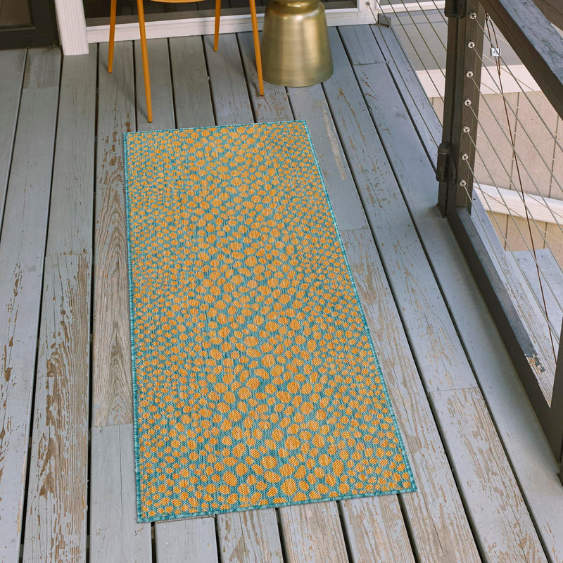 Urban Oasis Rugs Collection Area Rug - Terrace (Yellow and Aqua) Runner Yellow and Aqua lifestyle 13