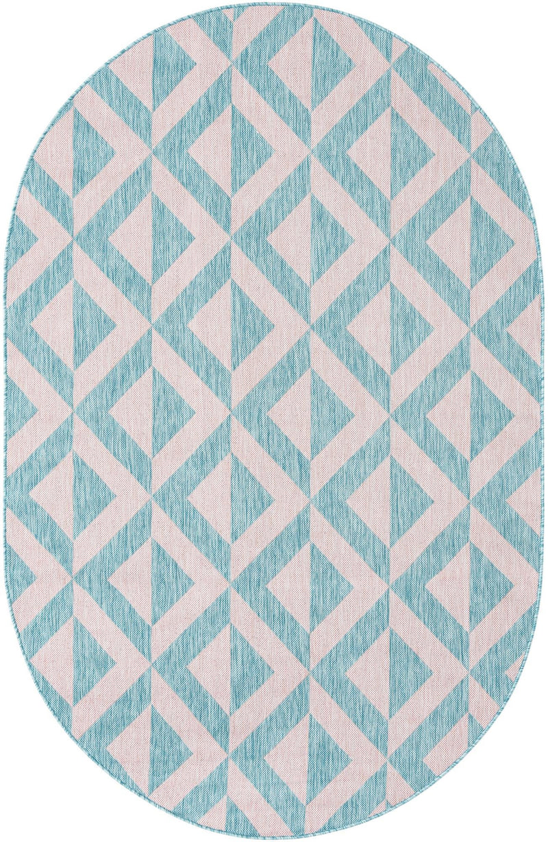 Urban Oasis Rugs Collection Area Rug - Highrise (Pink and Aqua) Oval Pink and Aqua Main